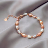 Freshwater Pearl Micro-encrusted Zircon Bracelets Fashion Simple Green Round Fu Word Red Pixiu Pendant Bracelets Women Jewelry