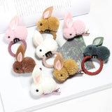 Cute Hair Ball Rabbit Rubber Band Rope Hair Ring Hair Clip Girls Female Korean Hairpin Headwear Children's Hair Accessories daiiibabyyy