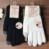 Women's Cashmere wool Knitted Gloves Winter Warm thick touch screen gloves Solid Mittens for Mobile Phone Tablet Pad daiiibabyyy
