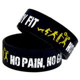 New Design Punk Everybody Fit NO PAIN NO GAIN Silicone Bracelet For Men Fashion Outdoor Basketball Wristband Friendship Gift daiiibabyyy