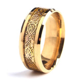 8mm gold color carbon fiber dragon 316L Stainless Steel rings for men women daiiibabyyy