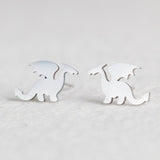 Stainless Steel Animal Heart Star Moon Stud Earrings for Women Korean Minimalist Earrings Jewelry Accessories daiiibabyyy