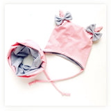 Baby Cotton Hat  Autumn Winter Children's Scarf Hat Sets  Bowknot Ear Baby Girl Boy Warm Beanies daiiibabyyy