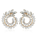 XIYANIKE 10 Colors Rhinestone Statement Earrings  Geometric  Big Round Stud Earrings For Women Crystal Luxury Wedding Gift daiiibabyyy