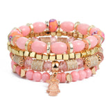 4pcs/set Fashion Multilayer Crystal Lava Stone Beads Wing Tassel Bracelets & Bangles Pulseras Mujer Jewelry for Women Gift daiiibabyyy