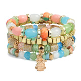 4pcs/set Fashion Multilayer Crystal Lava Stone Beads Wing Tassel Bracelets & Bangles Pulseras Mujer Jewelry for Women Gift daiiibabyyy