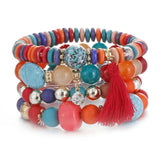 4pcs/set Fashion Multilayer Crystal Lava Stone Beads Wing Tassel Bracelets & Bangles Pulseras Mujer Jewelry for Women Gift daiiibabyyy