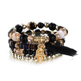 4pcs/set Fashion Multilayer Crystal Lava Stone Beads Wing Tassel Bracelets & Bangles Pulseras Mujer Jewelry for Women Gift daiiibabyyy