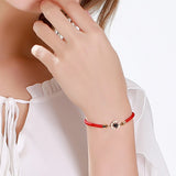 New Chinese Red Rope Bracelets Women Pig Year 100 Language I Love You Jewelry Projection Stones Rose Gold Zodiac Bracelet daiiibabyyy