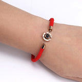 New Chinese Red Rope Bracelets Women Pig Year 100 Language I Love You Jewelry Projection Stones Rose Gold Zodiac Bracelet daiiibabyyy