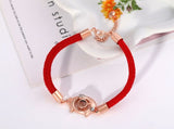 New Chinese Red Rope Bracelets Women Pig Year 100 Language I Love You Jewelry Projection Stones Rose Gold Zodiac Bracelet daiiibabyyy