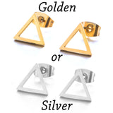 Golden Korean Minimalist Golden Iron Stainless Steel Triangle Stud Earrings for Women Fashion  Jewelry Accessories Gift daiiibabyyy