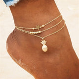 KISSWIFE Vintage Boho Multi Layer Beads Anklets For Women Fashion Sun Pendent Anklet Handmade Chain Foot Party Jewelry daiiibabyyy