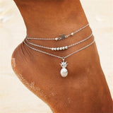 KISSWIFE Vintage Boho Multi Layer Beads Anklets For Women Fashion Sun Pendent Anklet Handmade Chain Foot Party Jewelry daiiibabyyy
