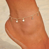 KISSWIFE Vintage Boho Multi Layer Beads Anklets For Women Fashion Sun Pendent Anklet Handmade Chain Foot Party Jewelry daiiibabyyy