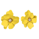 New Design Fashion Jewelry Big Double Flower Mixed Color Earrings For Women Summer Style Party Wedding Exaggerated Earrings daiiibabyyy