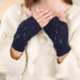La MaxPa Women Gloves Stylish Hand Warmer Winter Gloves Women Arm Crochet Knitting Faux Wool Mitten Warm Fingerless Gloves k2144 daiiibabyyy