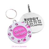 Personalized Engraving Pet Cat Name Tags Customized Dog ID Tag Collar Accessories Nameplate Anti-lost Pendant Metal Keyring daiiibabyyy