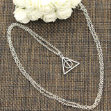 New Fashion Necklace Hallows Deathly 22x21mm Silver Color Pendants Short Long Women Men Colar Gift Jewelry Choker daiiibabyyy
