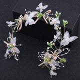 Bride Wedding Hair Accessories Gorgeous Flower Headbands Braided Hair Vine Pearl Headpiece Hair Ornament For Women Girls daiiibabyyy