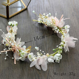 Bride Wedding Hair Accessories Gorgeous Flower Headbands Braided Hair Vine Pearl Headpiece Hair Ornament For Women Girls daiiibabyyy