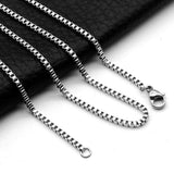 Stainless Steel Box Chain Necklace DIY Jewelry Findings Making Men Women Wholesale Link Chains Accessories 1.5mm 2mm 2.5mm 3mm daiiibabyyy