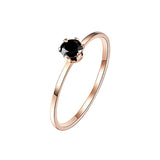 KNOCK Single Fine Ring Titanium Steel Material Inlaid Transparent Black Fashion Trendy Ring for Women Jewelry Gift daiiibabyyy