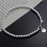 Beautiful fashion Elegant Gold color silver color 4MM beads chain women Letter cute Bracelet high quality Gorgeous jewelry H198 daiiibabyyy