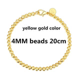 Beautiful fashion Elegant Gold color silver color 4MM beads chain women Letter cute Bracelet high quality Gorgeous jewelry H198 daiiibabyyy