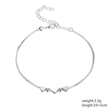 Beautiful fashion Elegant Gold color silver color 4MM beads chain women Letter cute Bracelet high quality Gorgeous jewelry H198 daiiibabyyy