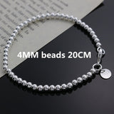 Beautiful fashion Elegant Gold color silver color 4MM beads chain women Letter cute Bracelet high quality Gorgeous jewelry H198 daiiibabyyy