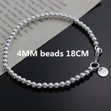 Beautiful fashion Elegant Gold color silver color 4MM beads chain women Letter cute Bracelet high quality Gorgeous jewelry H198 daiiibabyyy