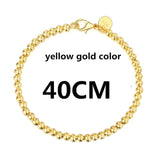 Beautiful fashion Elegant Gold color silver color 4MM beads chain women Letter cute Bracelet high quality Gorgeous jewelry H198 daiiibabyyy