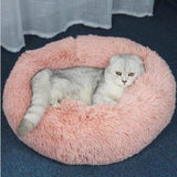 Round Cat bed Long Plush Pet Dog Bed For Dogs Super Soft Cat Winter Warm Sleeping Bag Puppy Kennel Dog Cushion Mats Lounger Sofa daiiibabyyy