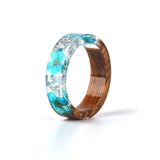 Wood Resin Ring Transparent Epoxy Resin Ring Fashion Handmade Dried Flower Wedding Jewelry Love Ring for Women New Design daiiibabyyy