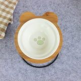 New High-end Pet Bowl Bamboo Shelf Ceramic Feeding and Drinking Bowls for Dogs and Cats Pet Feeder Accessories daiiibabyyy