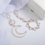 Korean Version Of The  Fashion New Earrings Simple Sun God Moon God Asymmetric Exaggeration Earrings Ladies daiiibabyyy