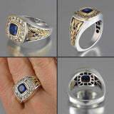 Huitan Party Men Rings Creative Watch Shaped Two Tone Design Rings For Men Wedding Ring With Size 6-14 Male Jewelry daiiibabyyy
