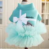 Winter Autumn Dog Cat Dress Coat with letter bowknot puppy dog clothing teddy poodle clothes for Dogs small pet daiiibabyyy