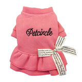 Winter Autumn Dog Cat Dress Coat with letter bowknot puppy dog clothing teddy poodle clothes for Dogs small pet daiiibabyyy