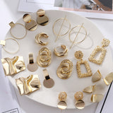 FNIO Fashion Vintage Earrings For Women Big Geometric Statement Gold Metal Drop Earrings Trendy Earings Jewelry Accessories daiiibabyyy