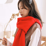 Women Winter Thicken Warm Scarf Soft Solid Cashmere Scarves Pashmina Shawls Wraps Knitted Wool Long Scarf daiiibabyyy