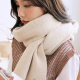 Women Winter Thicken Warm Scarf Soft Solid Cashmere Scarves Pashmina Shawls Wraps Knitted Wool Long Scarf daiiibabyyy