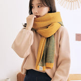 Women Winter Thicken Warm Scarf Soft Solid Cashmere Scarves Pashmina Shawls Wraps Knitted Wool Long Scarf daiiibabyyy