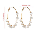 New Boho White Imitation Pearl Round Circle Hoop Earrings Women Gold Color Big Earings Korean Jewelry Brincos Statement Earrings daiiibabyyy
