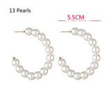 New Boho White Imitation Pearl Round Circle Hoop Earrings Women Gold Color Big Earings Korean Jewelry Brincos Statement Earrings daiiibabyyy