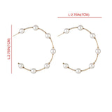 New Boho White Imitation Pearl Round Circle Hoop Earrings Women Gold Color Big Earings Korean Jewelry Brincos Statement Earrings daiiibabyyy