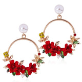 New Boho White Imitation Pearl Round Circle Hoop Earrings Women Gold Color Big Earings Korean Jewelry Brincos Statement Earrings daiiibabyyy
