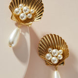 New Boho White Imitation Pearl Round Circle Hoop Earrings Women Gold Color Big Earings Korean Jewelry Brincos Statement Earrings daiiibabyyy