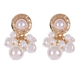 New Boho White Imitation Pearl Round Circle Hoop Earrings Women Gold Color Big Earings Korean Jewelry Brincos Statement Earrings daiiibabyyy